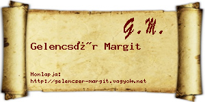 Gelencsér Margit névjegykártya